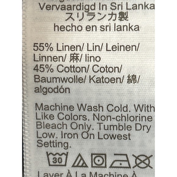 J.Crew Pants Womens 10 Blue Floral Linen Cotton Pull On Crop Coastal Beach - Picture 4 of 9